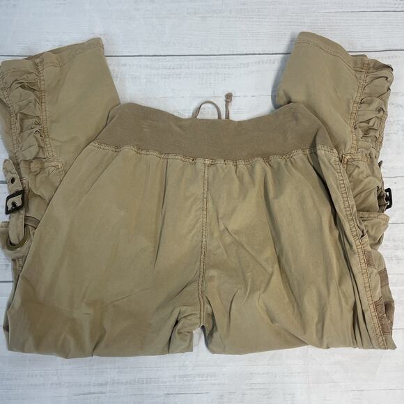 Wearables Cargo Pants Women's Size M Khaki Brown Stretch Casual Pockets Artsy - Picture 7 of 7